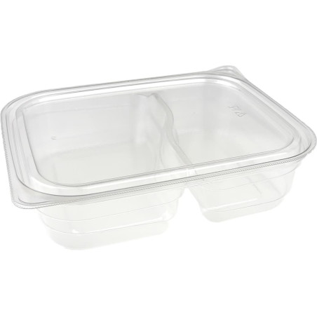 Plastikbehälter 2F PET 220/280ml 18x15x4cm (75 Stück)