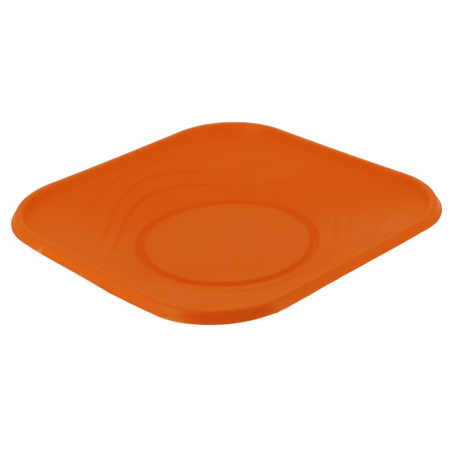 Wiederverwendbar Plastikteller Wirtschaftlich PP "X-Table"Orange 18x18cm (8 Stück)