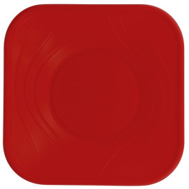 Plastikteller PP "X-Table" Platz flach Rot 180mm (120 Stück)