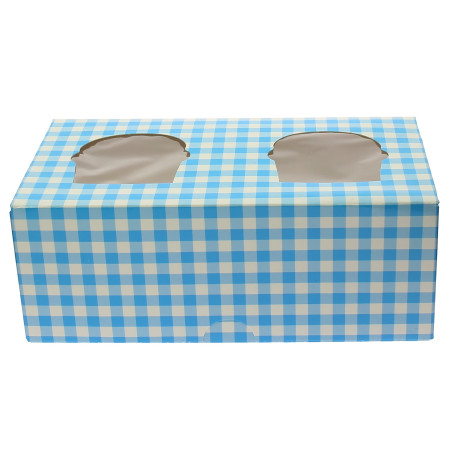 Cupcake Box für 2 Cupcakes 19,5x10x7,5cm blau (20 Stück)