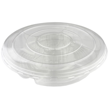 Plastikschalen PET 5F und Deckel Ø35x7cm (50 Stück)