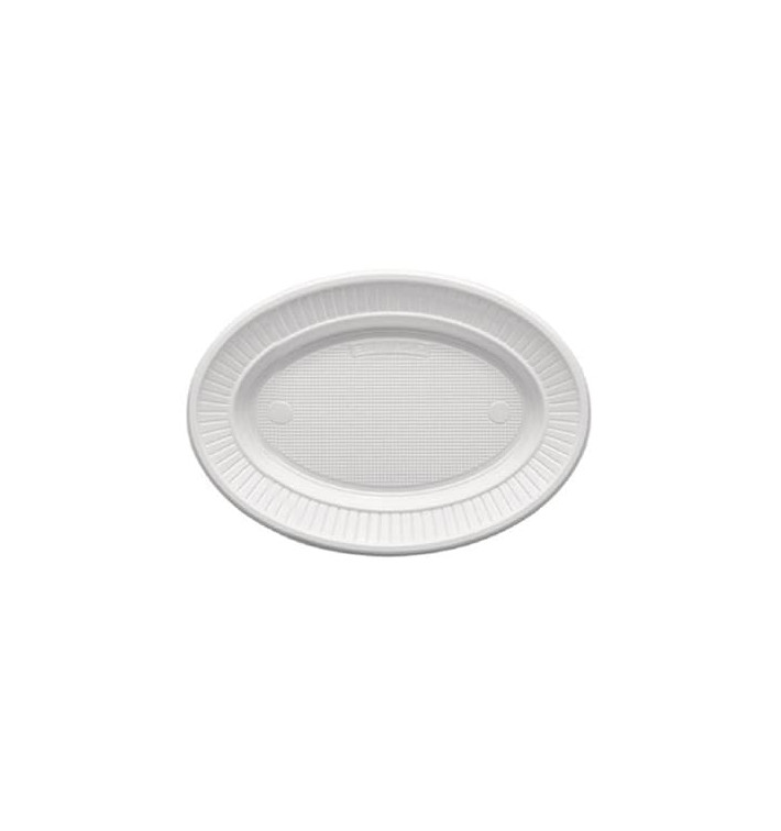 Plastikteller PS Oval flach weiß (1000 Stück)