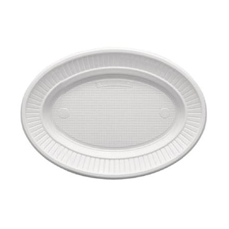 Plastikteller PS Oval flach weiß (1000 Stück)