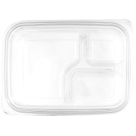 Deckel Flach für Plastikbehälter PET 22x16cm (75 Stück)