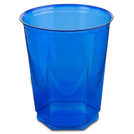 Plastikbecher Sechseckig PS Glasklar Blau 250ml (250 Uds)