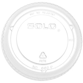 Deckel ohne Loch für Becher PET Solo Ultra Clear 12Oz/355ml (100 Stück)