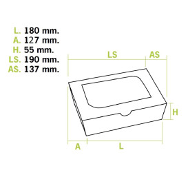 SnackBox mit Sichtfenster Kraft 18x12,7x5,5cm 1000ml (175 Stück)