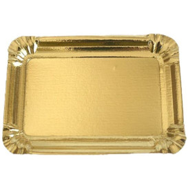 Pappschale rechteckig Golden 10x16 cm (100 Stück)