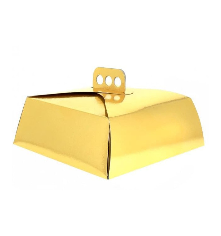 Gebäck Box Karton Golden mit Dickel 220x150x80mm (100 Stück)