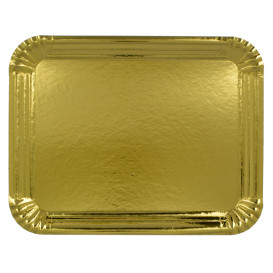 Pappschale rechteckig Golden 12x19 cm (100 Stück)