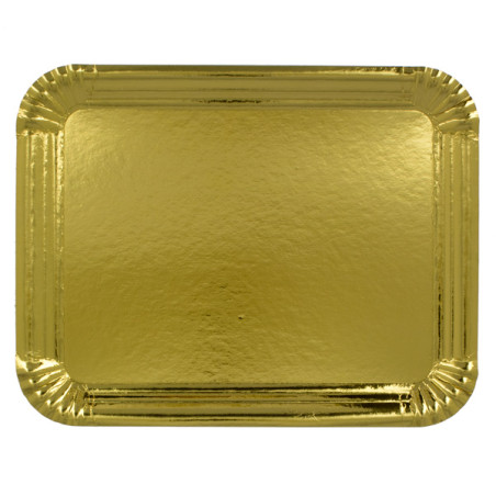 Pappschale rechteckig Golden 10x16 cm (100 Stück)