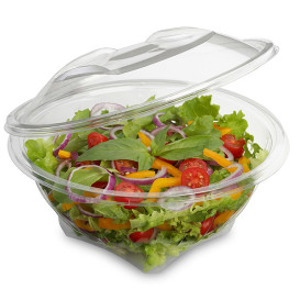 Transparente Salatschale mit Klappdeckel Rund APET 600ml Ø175mm (230 Stück)