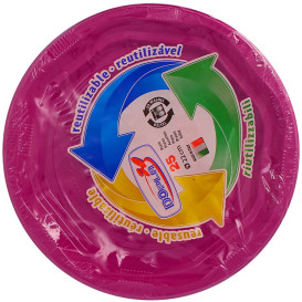 Plastikteller Tief Rund extra hart Achtecking Fuchsia Ø220 mm (250 Stück)