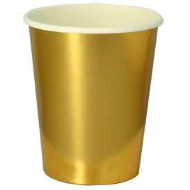 Becher to go Karton Gold 9 Oz/240ml "Party" (10 Stück)