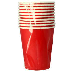 Becher to go Karton Rot 9 Oz/240ml "Party" (10 Stück)