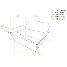 SnackBox Amerikanische Große Kraft 19,7x14x6,5cm (200 Stück)