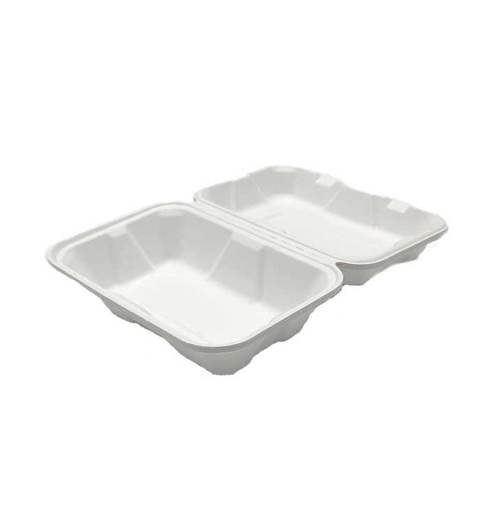 Menübox Zuckerrohr Weiß 23x15x7,7cm (200 Stück)