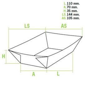 Pommesschale Kraft 300ml 11x7x3,5cm (25 Einheiten)