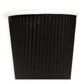 Kaffeebecher aus Wellpappe Schwarz 8 Oz/250ml Ø8cm (500 Stück)