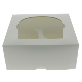 Cupcake Box für 4 Cupcakes 17,3x16,5x7,5cm weiß (20 Stück)