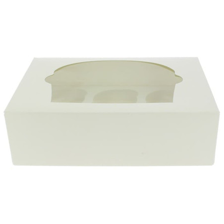 Cupcake Box für 6 Cupcakes 24,3x16,5x7,5cm weiß (20 Stück)