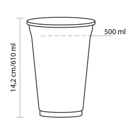 Becher PET 610ml Groß Ø9,8cm (500 Stück)