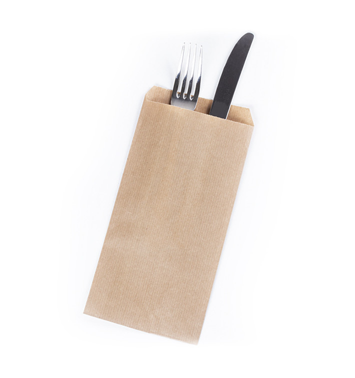 PapierBesteckumschlag Geripptes Kraft 11x24cm (125 Stück)