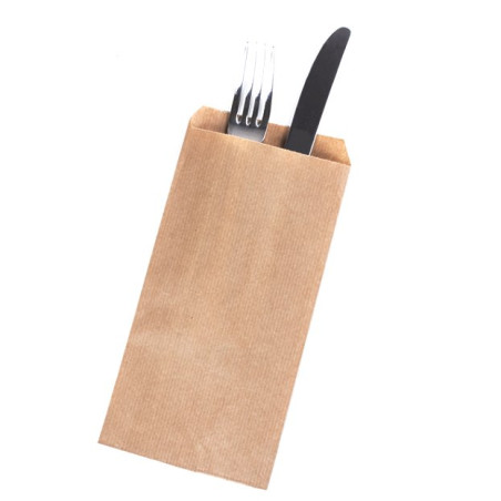 PapierBesteckumschlag Geripptes Kraft 9x24cm (1000 Stück)