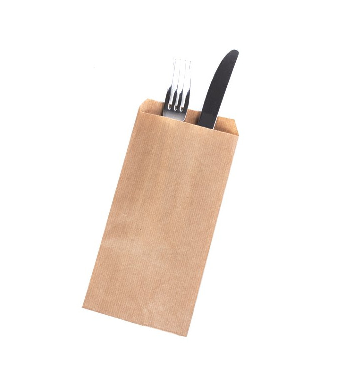 PapierBesteckumschlag Geripptes Kraft 9x24cm (125 Stück)