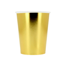 Becher to go Karton Gold 9 Oz/240ml "Party" (10 Stück)