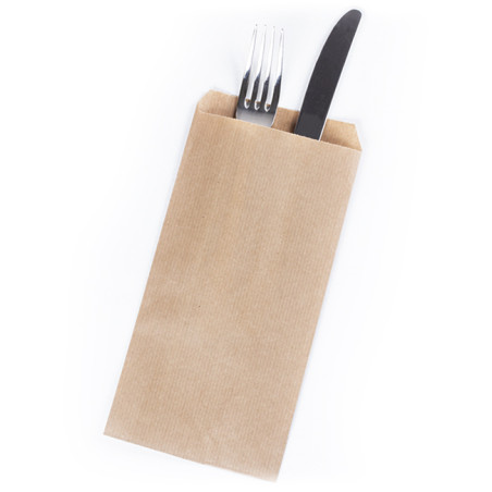 PapierBesteckumschlag Geripptes Kraft 11x24cm (100 Stück)