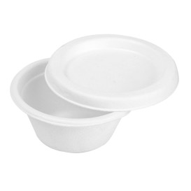 Deckel für Soβenbecher aus Zuckerrohr Bagasse Weiß 60ml (2500 Stück)