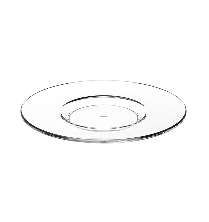 Wiederverwendbare Plastikteller für Tasse “Cappuccino” Transparent 166ml (36 Stück)