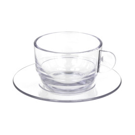 Wiederverwendbare Plastiktasse “Cappuccino” Transparent 166ml (36 Stück)