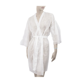 Einweg Kittel Kimono in TST PP mit Tasche Weiß XL (10 Stück)