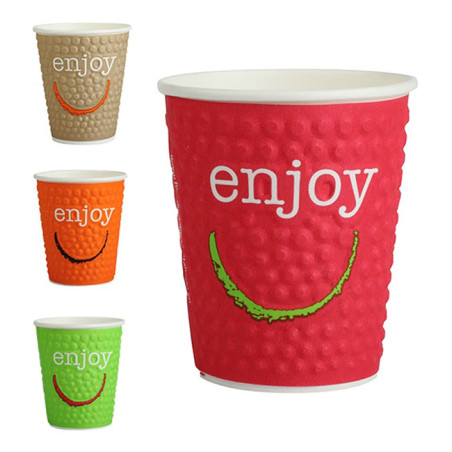 Kaffeebecher Wellpappe mit Dekor "Enjoy" 9Oz/270 ml Ø8,0cm (1050 Stück)