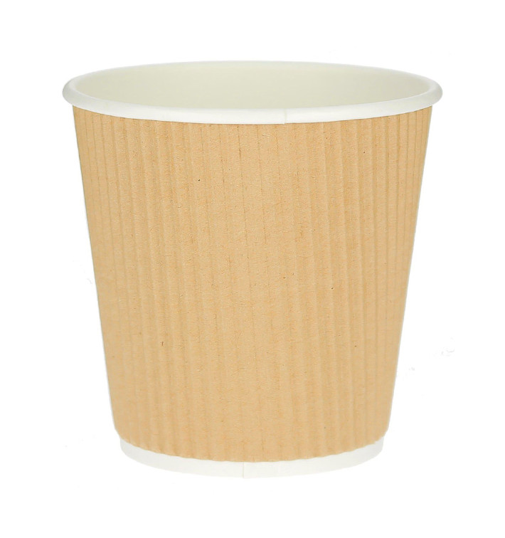 Kaffeebecher aus Wellpappe braun 4 Oz/120ml Ø6,2cm (1.000 Stück)