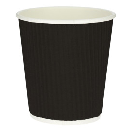 Kaffeebecher aus Wellpappe Schwarz 8 Oz/250ml Ø8cm (500 Stück)