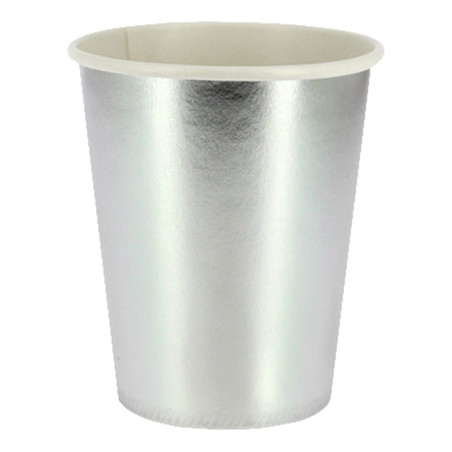 Becher to go Karton Silber 9 Oz/240ml "Party" (300 Stück)