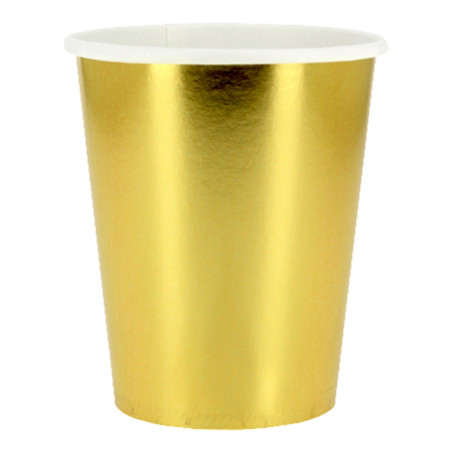 Becher to go Karton Gold 9 Oz/240ml "Party" (10 Stück)