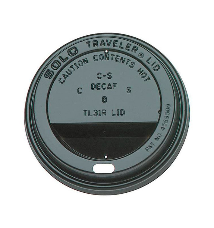 Deckel für Becher mit Trinkloch schwarz 6 und 8Oz Ø8,0cm (100 Stück)