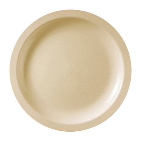 Wiederverwendbare harte Teller Flach Creme "Round" PP Ø18,5cm (600 Stück)