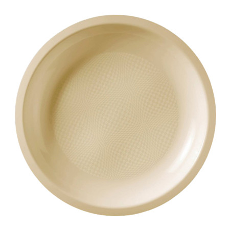 Wiederverwendbare harte Teller Flach Creme "Round" PP Ø22cm (600 Stück)