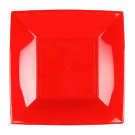 Plastikteller Flach Rot Nice PP 230mm (25 Stück)