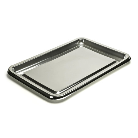 Plastiktablett rechteckig Silber 46x30cm (50 Stück)