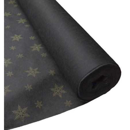 Tischläufer Novotex Schwarz "Sterne" Gold 1,2x50m 50g (6 Stück)