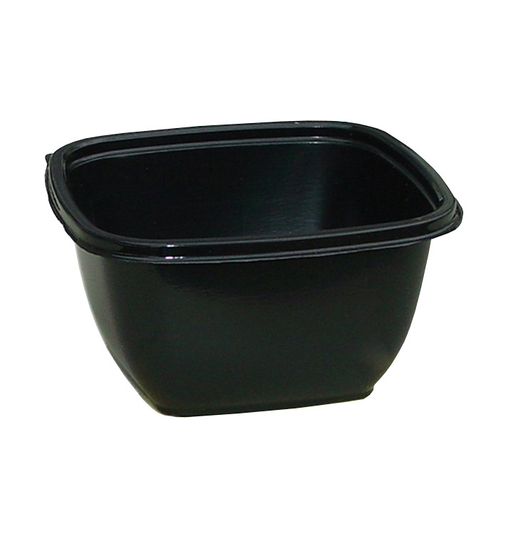 Plastikschale Viereckig Schwarz PET 500ml 125x125x70mm (50 Stück)