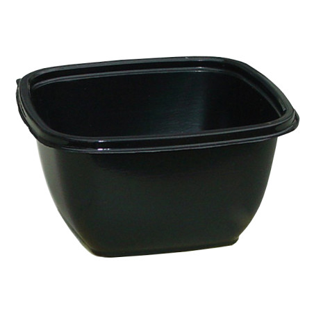 Plastikschale Viereckig Schwarz PET 500ml 125x125x70mm (50 Stück)