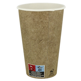 Karton Kaffeebecher to go Kraft 12Oz/360ml Ø7,5cm (55 Stück)