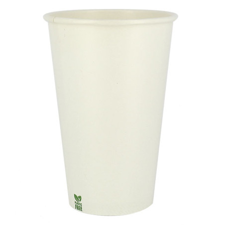 Plastikfreier Pappbecher 16 Oz/480ml Weißer Ø9cm (50 Stück)